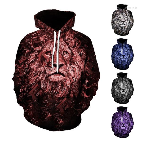 Men's Hoodies Autumn/Spring Fashion Men's 3D Animal Print Hoodie Casual Long Sleeve Lion, Blue
Men's Hoodies Autumn/Spring Fashion Men's 3D Animal Print Hoodie Casual Long Sleeve Lion, Blue