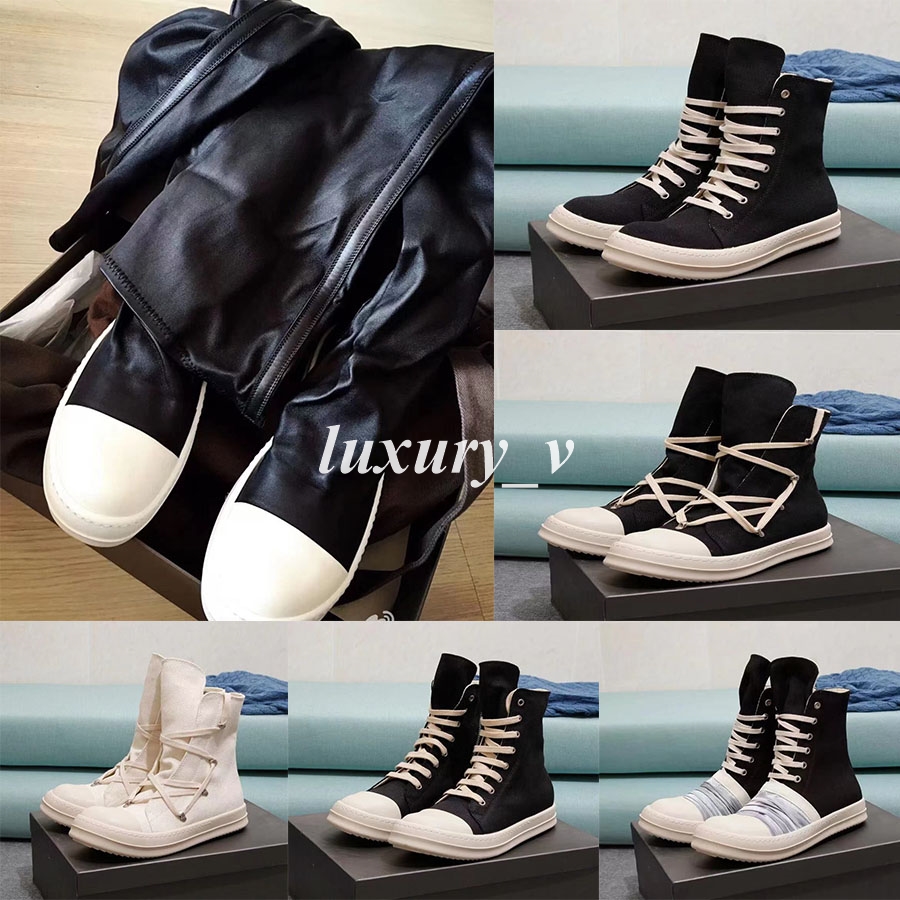 Designer Rick Boots Men Women Sneakers High Top Owen Booties Black Lace Up Boot Breathable Canvas Shoes, Color 9
Designer Rick Boots Men Women Sneakers High Top Owen Booties Black Lace Up Boot Breathable Canvas Shoes, Color 9