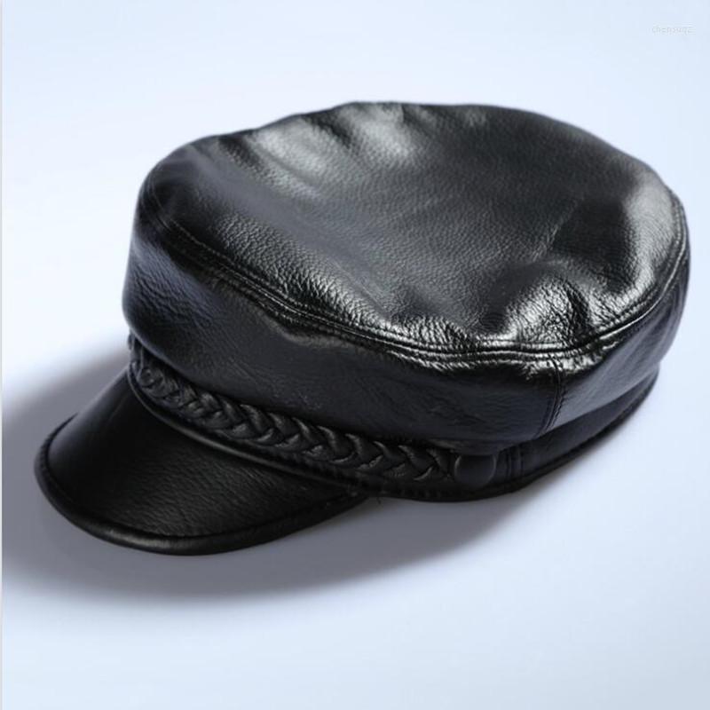 Berets Early Spring Genuine Leather Visor Hat Men Women Flat Top Korean Navy Leisure Cap Cowhide Student Youth Fashion Male Caps H6917, Black
Berets Early Spring Genuine Leather Visor Hat Men Women Flat Top Korean Navy Leisure Cap Cowhide Student Youth Fashion Male Caps H6917, Black