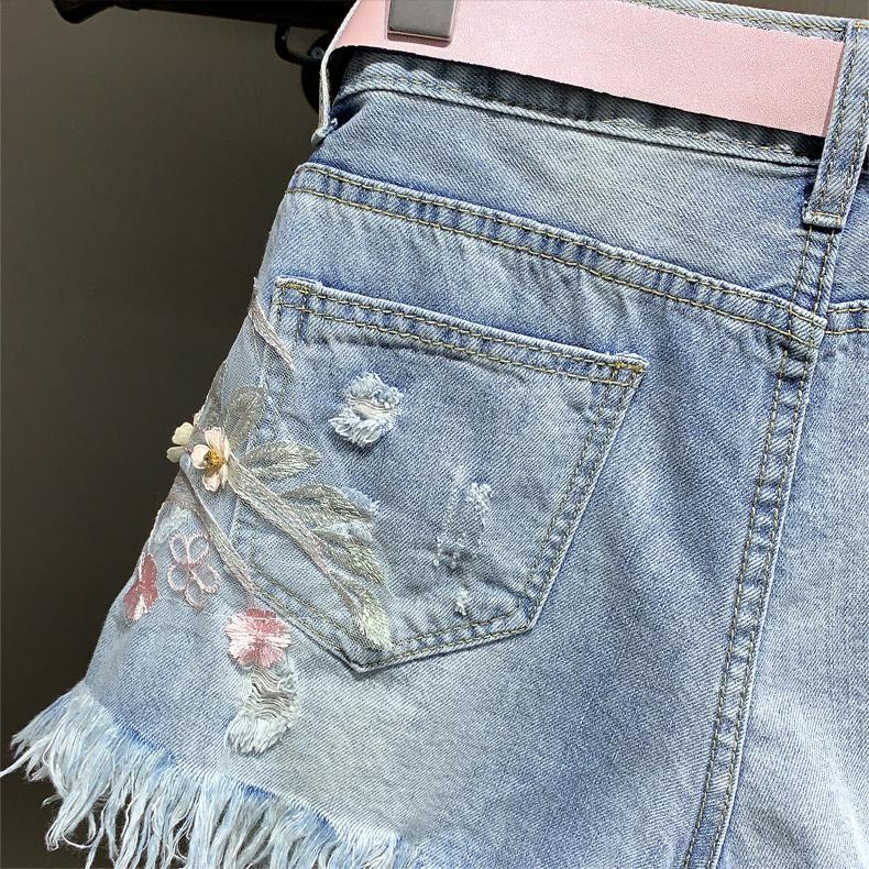 Women's Jeans Flower Shorts Womens Summer Embroidery Beads Loose Straight Wide Leg Denim Pants Girls Ladies Ripped Short, Not include the belt
Women's Jeans Flower Shorts Womens Summer Embroidery Beads Loose Straight Wide Leg Denim Pants Girls Ladies Ripped Short, Not include the belt