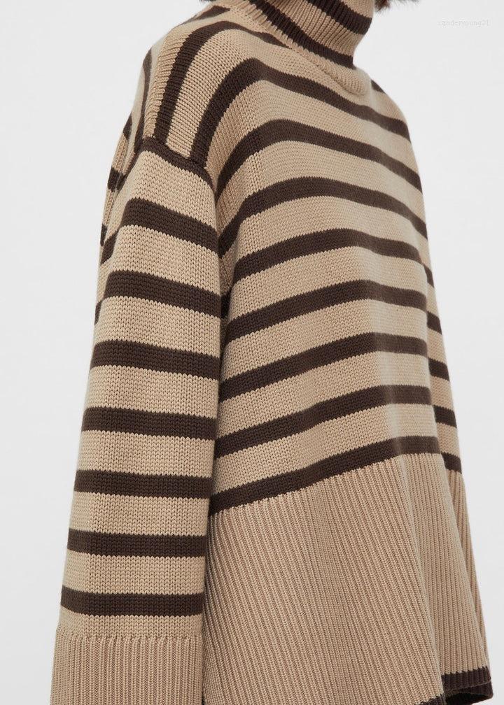 Women' Sweaters Women Sweater 2022 Autumn Irregular High-neck Striped Knitted Long-sleeved Loose And Casual All-match Pullover, Black
Women' Sweaters Women Sweater 2022 Autumn Irregular High-neck Striped Knitted Long-sleeved Loose And Casual All-match Pullover, Black