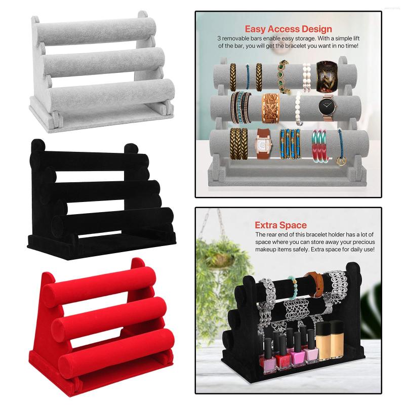 Jewelry Pouches Velvet Bracelet Chain Watch 3 Tiers Rack Organizer Display Stand Holder
Jewelry Pouches Velvet Bracelet Chain Watch 3 Tiers Rack Organizer Display Stand Holder