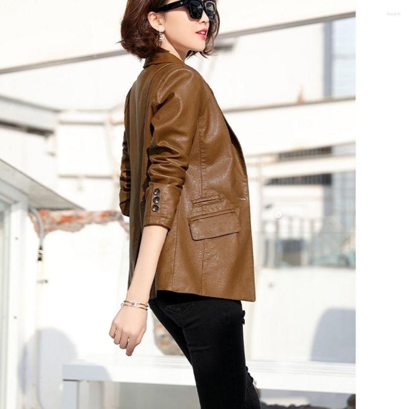 Women's Leather PU Jacket Single Button Vintage Long Sleeve Sheepskin Jackets Fashion Stand-up Collar Women's Clothing A53, Black
Women's Leather PU Jacket Single Button Vintage Long Sleeve Sheepskin Jackets Fashion Stand-up Collar Women's Clothing A53, Black