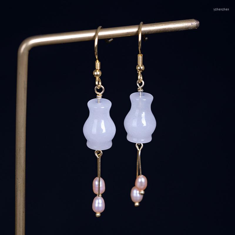 Stud Earrings S925 Sterling Silver Ping An Bottle Female Handmade Diy Rice Bead Retro Style White Jade Medium And Long Ear
Stud Earrings S925 Sterling Silver Ping An Bottle Female Handmade Diy Rice Bead Retro Style White Jade Medium And Long Ear