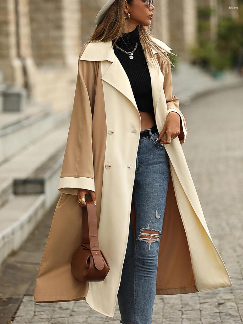 Women' Trench Coats Women Autumn Double Breasted Colorblock Casual For Ladies Lapel Collar Long Sleeve Loose Jacket, Khaki
Women' Trench Coats Women Autumn Double Breasted Colorblock Casual For Ladies Lapel Collar Long Sleeve Loose Jacket, Khaki