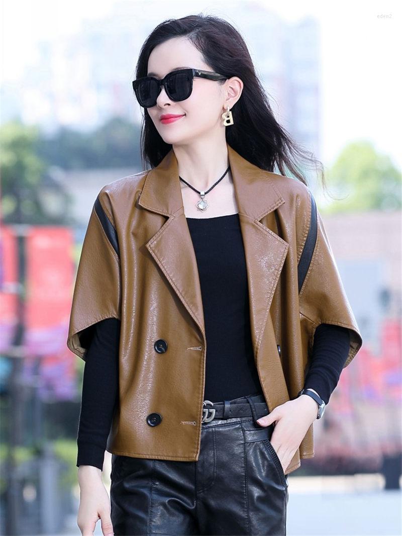 Women's Leather Suit Collar Casual All-Match Jacket Women's Short 2022 Autumn Fashion Locomotive PU Coat Chaqueta Mujer Top M749, Black
Women's Leather Suit Collar Casual All-Match Jacket Women's Short 2022 Autumn Fashion Locomotive PU Coat Chaqueta Mujer Top M749, Black