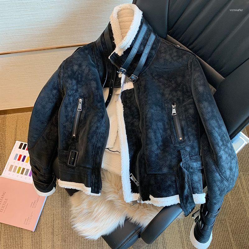 Women's Leather Women Faux Classic Brown Black Bomber Jacket Winter Shearling Sheepskin Coat Men's Biker Large Size
Women's Leather Women Faux Classic Brown Black Bomber Jacket Winter Shearling Sheepskin Coat Men's Biker Large Size