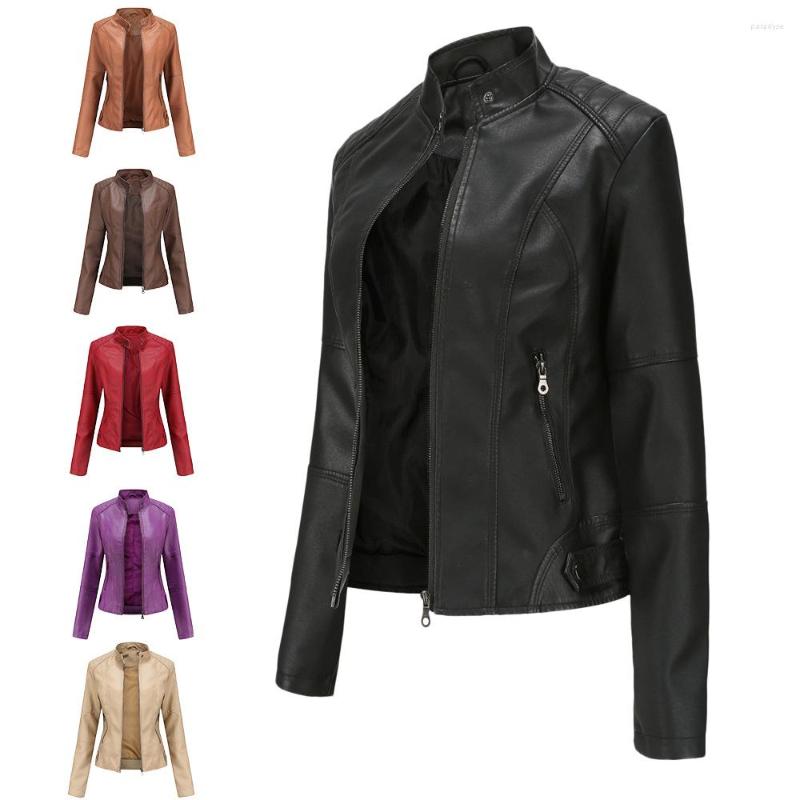 Women' Leather Purple Women' Jacket Slim Thin Spring And Autumn Large Size Stand Collar Zipper Outwear Y741, Black
Women' Leather Purple Women' Jacket Slim Thin Spring And Autumn Large Size Stand Collar Zipper Outwear Y741, Black