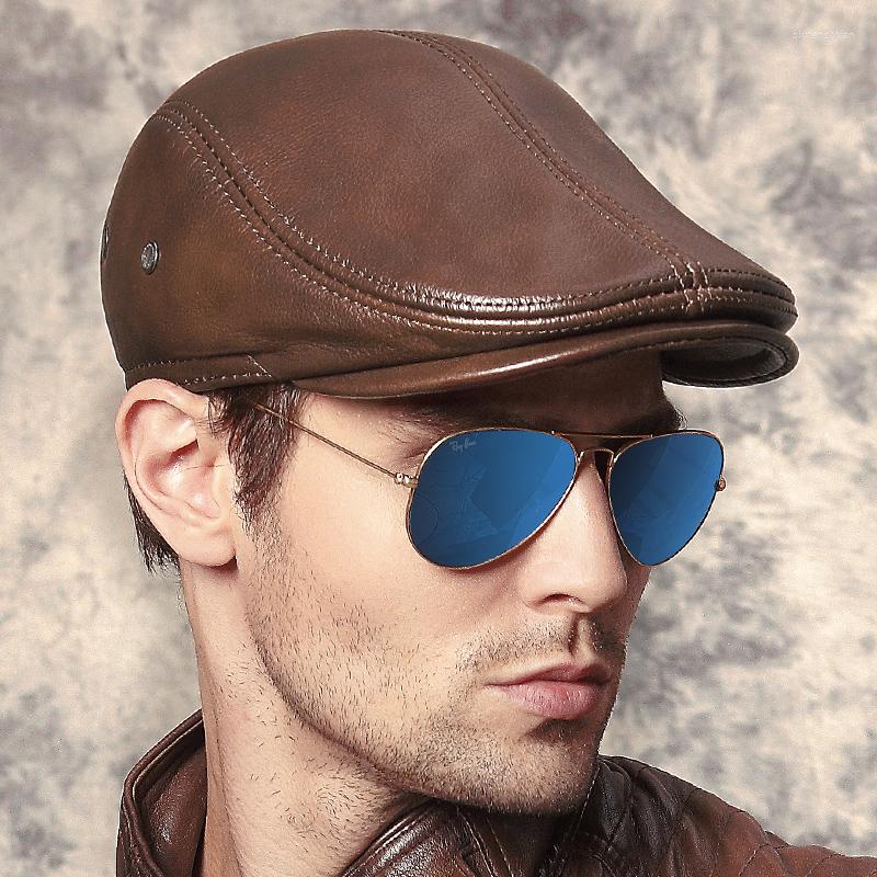 Berets Men's Genuine Leather Visors Hat Adult Windproof Cap Cowhide Beret Casual Hats Earprotection Winter Warm B-8383, Black
Berets Men's Genuine Leather Visors Hat Adult Windproof Cap Cowhide Beret Casual Hats Earprotection Winter Warm B-8383, Black