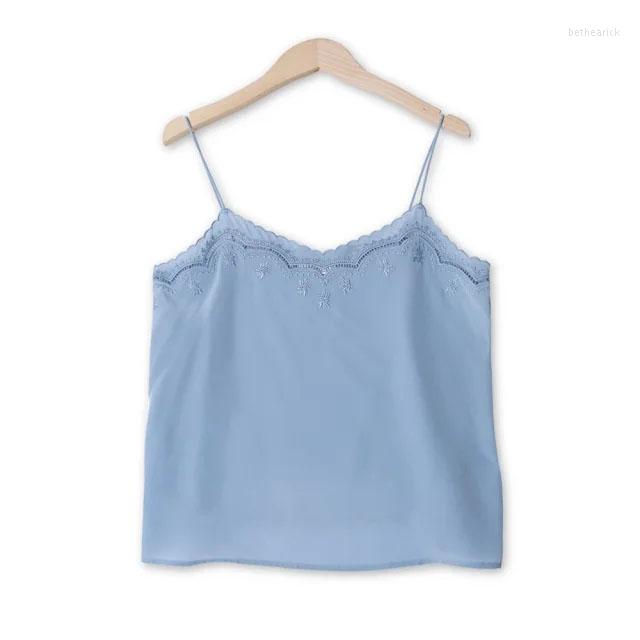 Women' T Shirts Women 2022 Silk & Hollow Out Embroidery Patchwork Camisole Top - Est White/Black/Blue Camis Vests Embroidered Detail, Style 2
Women' T Shirts Women 2022 Silk & Hollow Out Embroidery Patchwork Camisole Top - Est White/Black/Blue Camis Vests Embroidered Detail, Style 2