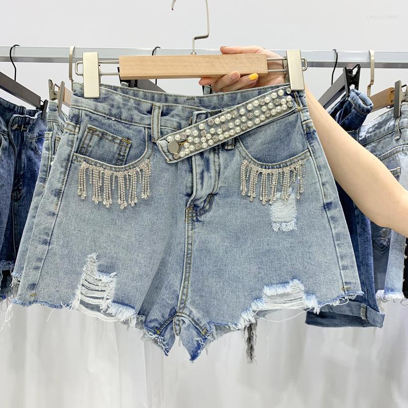 Women' Jeans Women' 2022 Summer Fashion Sequins Beaded Shorts Mid-waist All-match Lace Flower Fringed Stereo Hole Denim, Blue 
Women' Jeans Women' 2022 Summer Fashion Sequins Beaded Shorts Mid-waist All-match Lace Flower Fringed Stereo Hole Denim, Blue