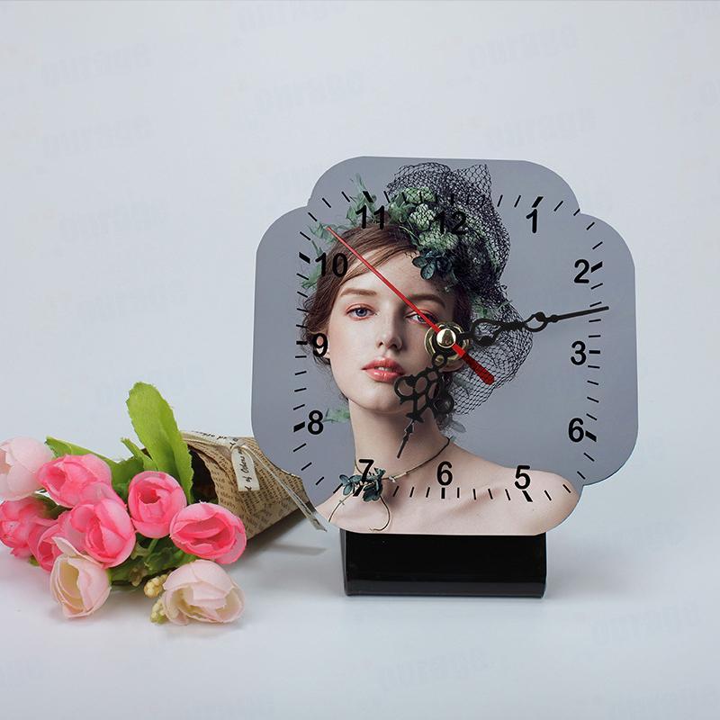 Sublimation MDF Wooden Photo Frame Blank Printable Pattern with Clock DIY Woodblock Print Christmas Gifts FY5479