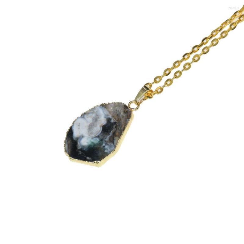 Pendant Necklaces Fashion Jewelry Big Natural Slice Geode Druzy Necklace Gold Bezel Long Stone Chain For Women
Pendant Necklaces Fashion Jewelry Big Natural Slice Geode Druzy Necklace Gold Bezel Long Stone Chain For Women