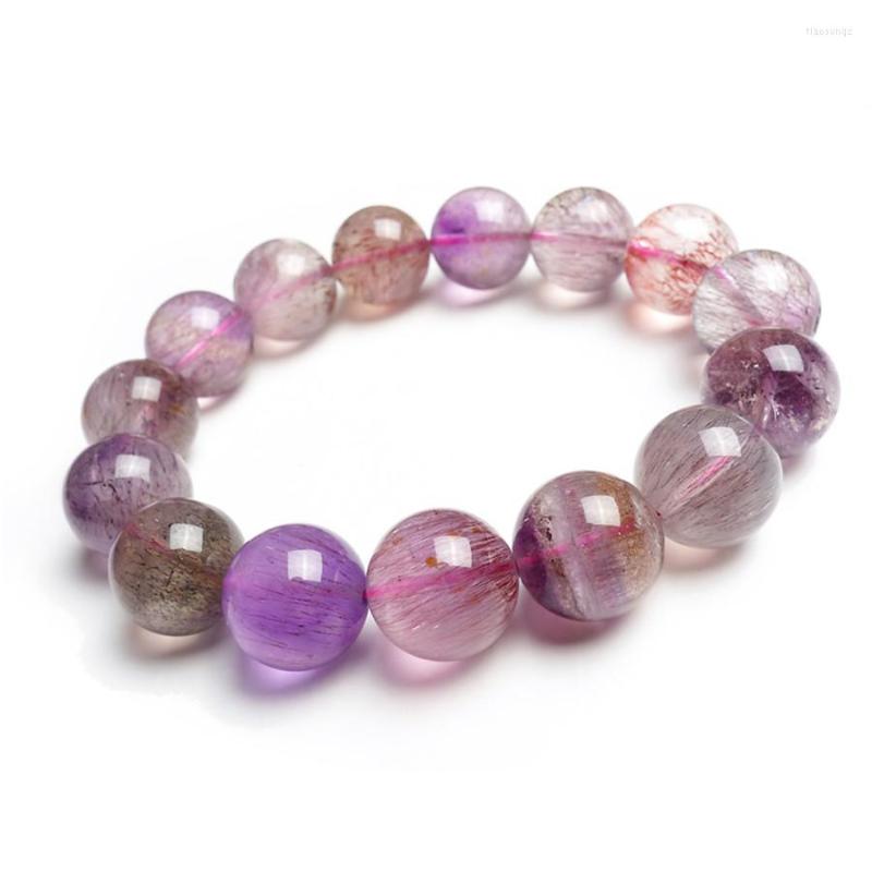 Strand 15mm Genuine Natural Mix Colors Super Seven 7 Rutilated Quartz Crystal Transparent Round Beads Stretch Charm Bracelet Femme
Strand 15mm Genuine Natural Mix Colors Super Seven 7 Rutilated Quartz Crystal Transparent Round Beads Stretch Charm Bracelet Femme