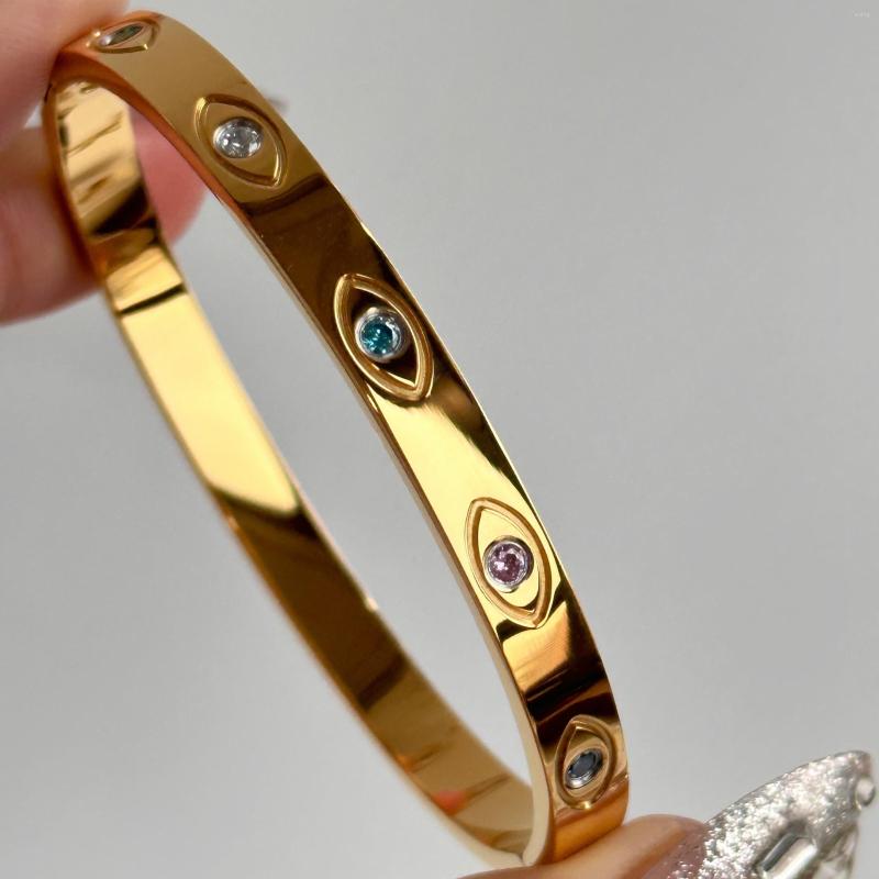 Link Bracelets Fashion Women Trend Carving The All-Seeing Eye Gold Color Width 5MM Stainless Steel Chain Bangles For Jewelry
Link Bracelets Fashion Women Trend Carving The All-Seeing Eye Gold Color Width 5MM Stainless Steel Chain Bangles For Jewelry
