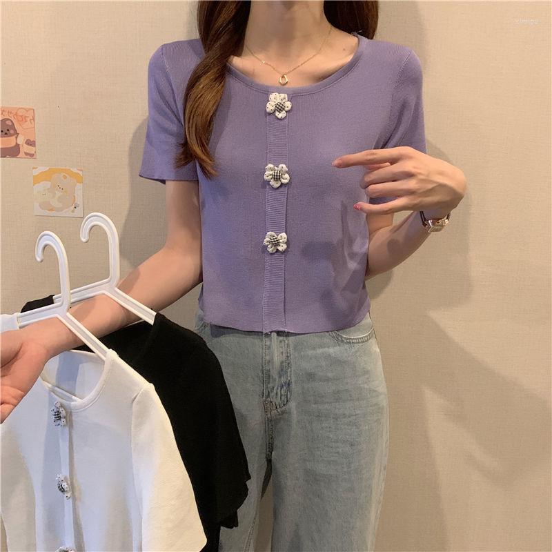 Women' T Shirts Woman Tshirts Purple Knitted Pullover Women Sweet And Loose Tops Short Crop Top Mujer Camisetas, Black
Women' T Shirts Woman Tshirts Purple Knitted Pullover Women Sweet And Loose Tops Short Crop Top Mujer Camisetas, Black