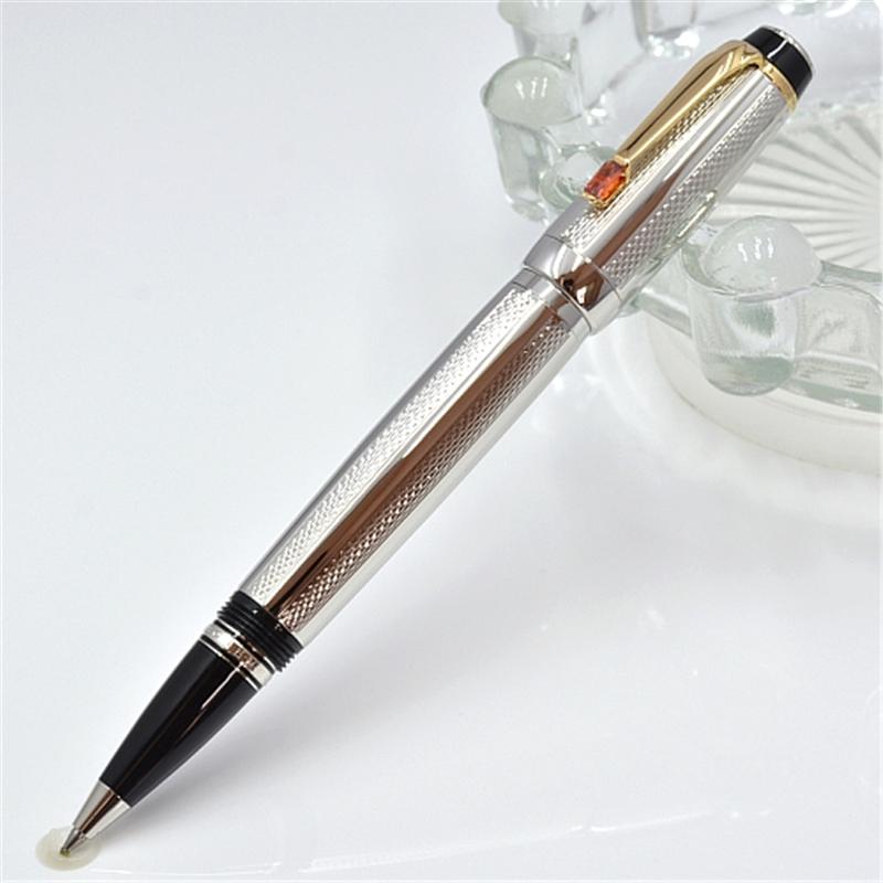 2022 new High Quality Silver / Gold metal Roller ball pen with gem school office stationery classic Writing ball pens for business Gift top quality