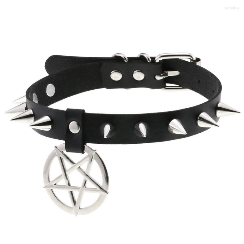 Choker Women Pentagram Black Star Leather Punk PU Spike Rivet Collar Studded Necklace Girls Gothic Jewelry
Choker Women Pentagram Black Star Leather Punk PU Spike Rivet Collar Studded Necklace Girls Gothic Jewelry