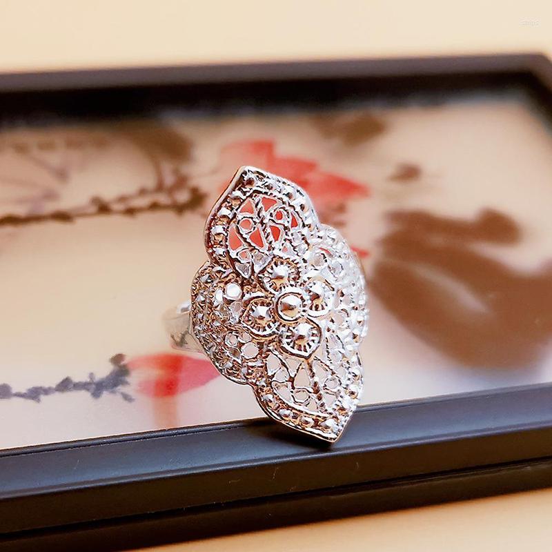 Cluster Rings Thai Silver Craft Wide Version Geometric Hollow Ladies Ring Retro Opening Adjustable Ethnic Style Exaggerated Jewelry
Cluster Rings Thai Silver Craft Wide Version Geometric Hollow Ladies Ring Retro Opening Adjustable Ethnic Style Exaggerated Jewelry