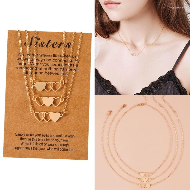 Chains 3Pcs Sister Necklaces Matching Heart Pendants Necklace Long Distance Friendship Jewelry For Christmas/Birthday Gifts
Chains 3Pcs Sister Necklaces Matching Heart Pendants Necklace Long Distance Friendship Jewelry For Christmas/Birthday Gifts