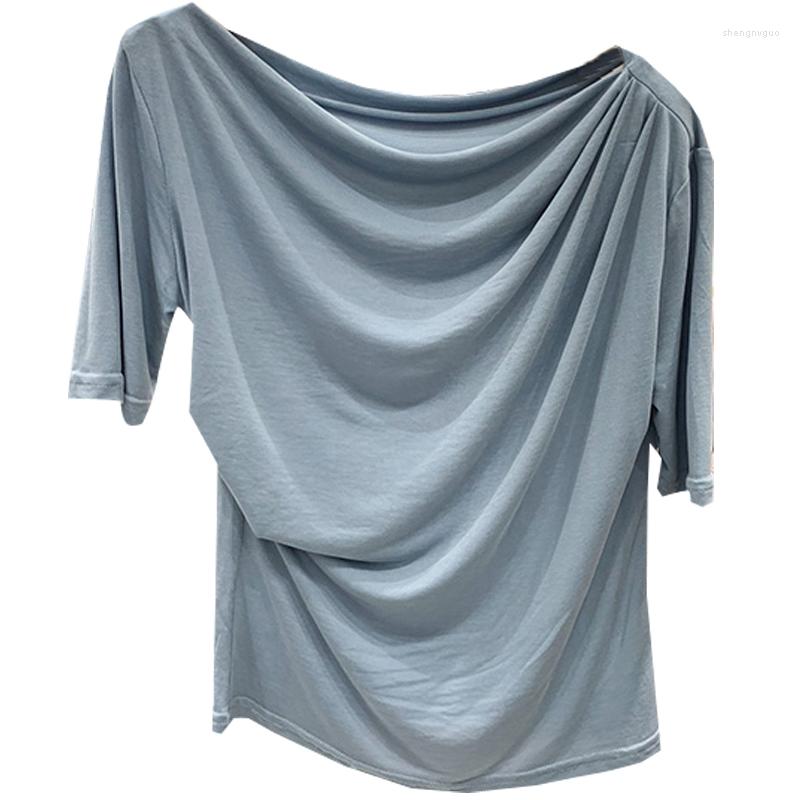 Women's T Shirts Fashion Design Pleated Women T-shirts 2022 Summer Skew Collar Half Sleeved Slim Elegant Office Lady Pulls Outwear Tops Tees, See chart
Women's T Shirts Fashion Design Pleated Women T-shirts 2022 Summer Skew Collar Half Sleeved Slim Elegant Office Lady Pulls Outwear Tops Tees, See chart