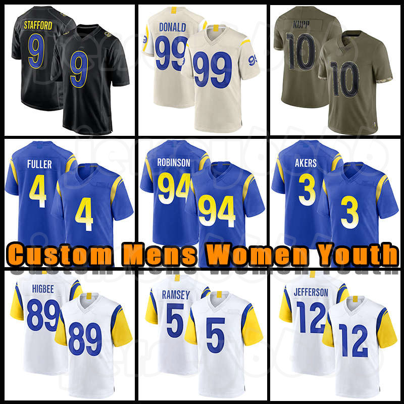 99 Aaron Donald 9 Matthew Stafford Cooper Kupp Football Jerseys Cam Akers Jalen Ramsey Bobby Wagner Tyler Higbee Van Jefferson Rams Fuller Allen Robinson Rapp, Black
99 Aaron Donald 9 Matthew Stafford Cooper Kupp Football Jerseys Cam Akers Jalen Ramsey Bobby Wagner Tyler Higbee Van Jefferson Rams Fuller Allen Robinson Rapp, Black