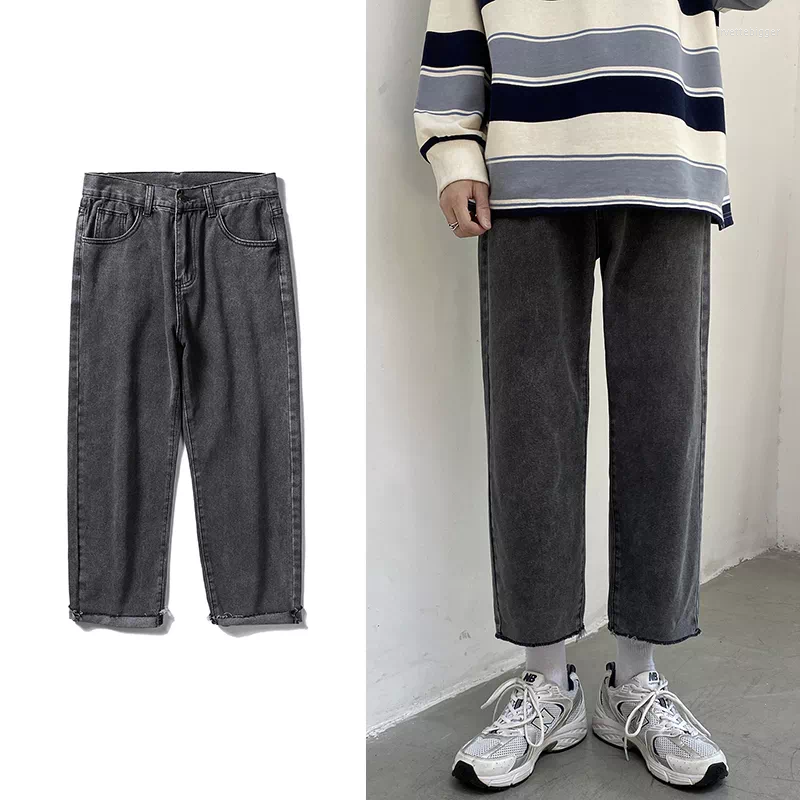 Men's Jeans Streetwear Smoky Gray Baggy 2022 Autumn Korean Fashion Straight Denim Cropped Trousers Wide Leg Pants Male, Light blue
Men's Jeans Streetwear Smoky Gray Baggy 2022 Autumn Korean Fashion Straight Denim Cropped Trousers Wide Leg Pants Male, Light blue