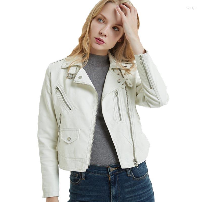 Women' Leather Pu Jacket 2022 Spring Women Black White Cropped Long Sleeve Zippers Slim Casual Female Coats Trendy Outwear Tops N71
Women' Leather Pu Jacket 2022 Spring Women Black White Cropped Long Sleeve Zippers Slim Casual Female Coats Trendy Outwear Tops N71