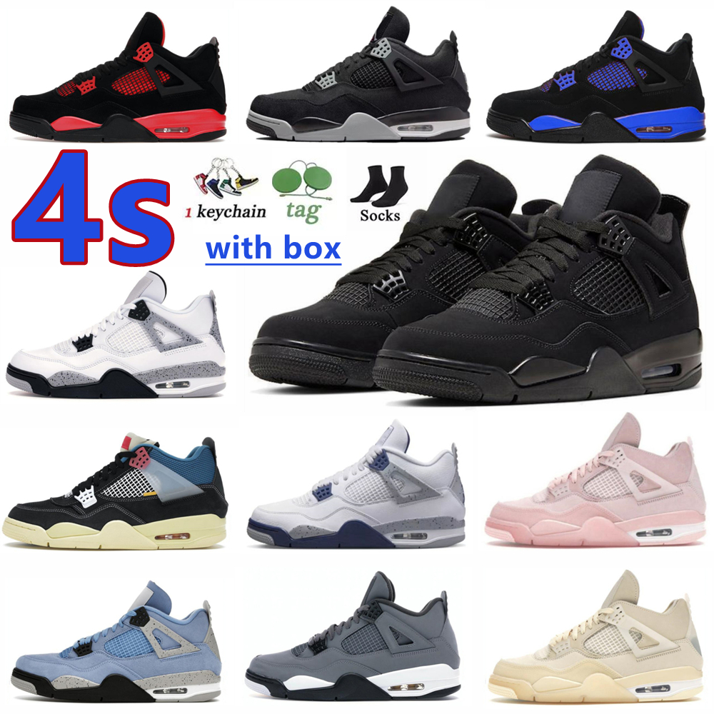 

Men 2022 Women Basketball Shoes 4 4s Red Thunder Sail Black Cat White Oreo Pure Money Infrared Zen Master Metallic Purple Cool Grey Cactus Jack mens Sneakers With Box, 38