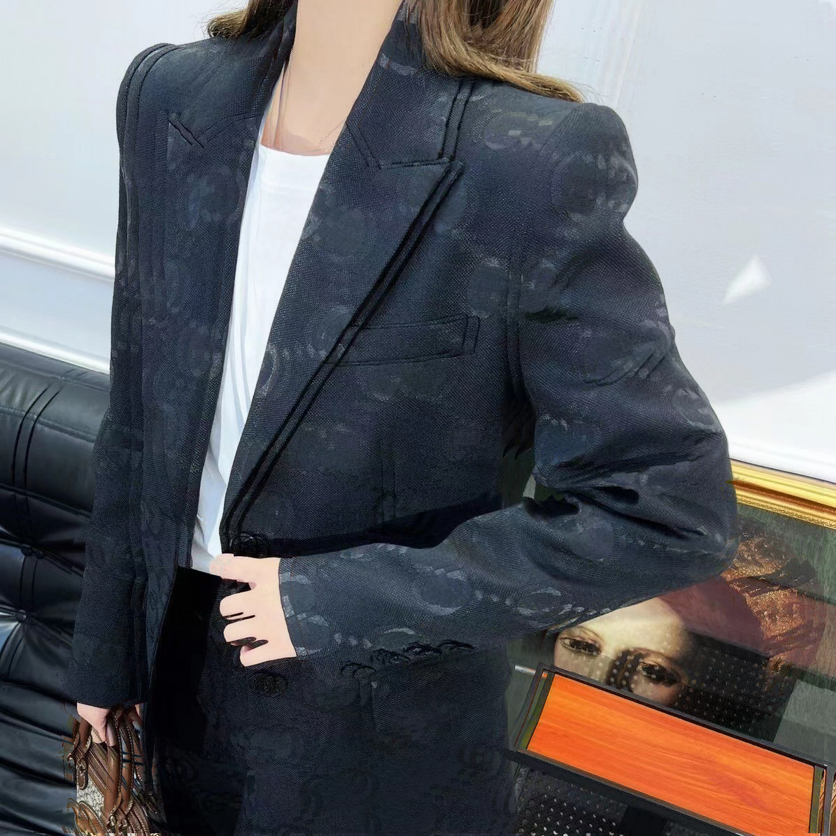 fashion women suit designer clothes blazer double G spring new released tops E100, Black
fashion women suit designer clothes blazer double G spring new released tops E100, Black