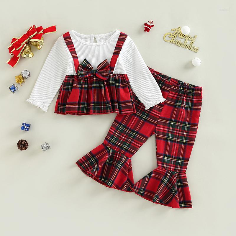Clothing Sets Fashion Toddler Baby Girls Clothes Outfits Plaid Patchwork Bow Long Sleeve T-shirt Tops And Casual Flare Pants Set, Picture shown
Clothing Sets Fashion Toddler Baby Girls Clothes Outfits Plaid Patchwork Bow Long Sleeve T-shirt Tops And Casual Flare Pants Set, Picture shown