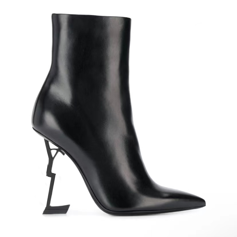 Womens Boots Solid Leather High Heels Ankle Boots Decorative Zipper Shoes Pointed Shaped Heel Luxury Boot Black 35-41, Black f
Womens Boots Solid Leather High Heels Ankle Boots Decorative Zipper Shoes Pointed Shaped Heel Luxury Boot Black 35-41, Black f