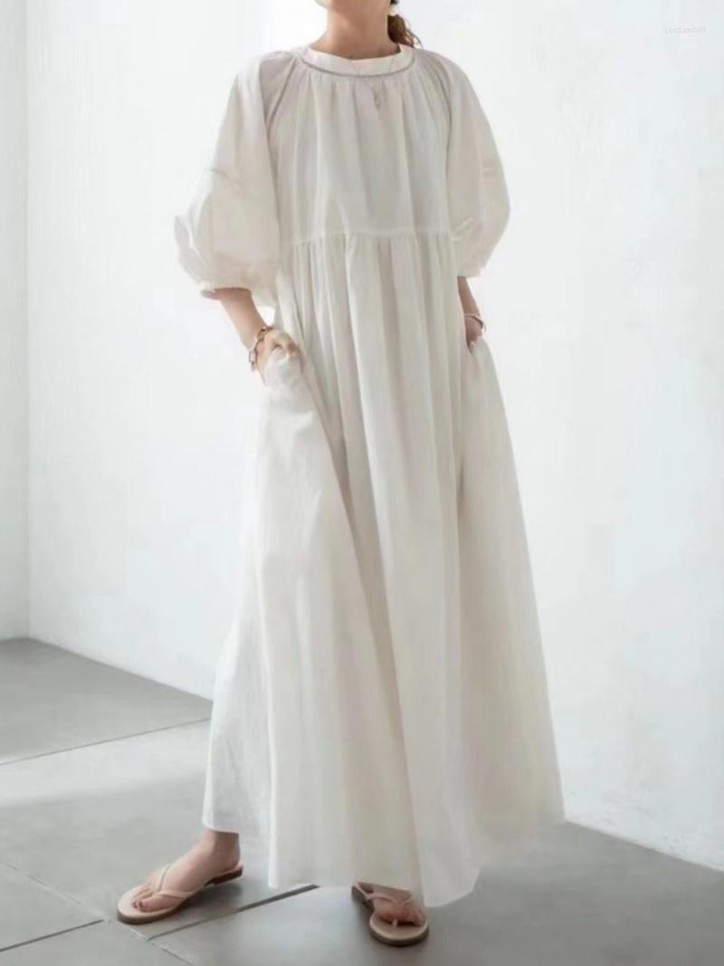 Party Dresses Summer Loose O Neck Latern Sleeve Dress Women Japan Style High Waist Drawstring Office Lady Double Pockets Robes, Khaki
Party Dresses Summer Loose O Neck Latern Sleeve Dress Women Japan Style High Waist Drawstring Office Lady Double Pockets Robes, Khaki