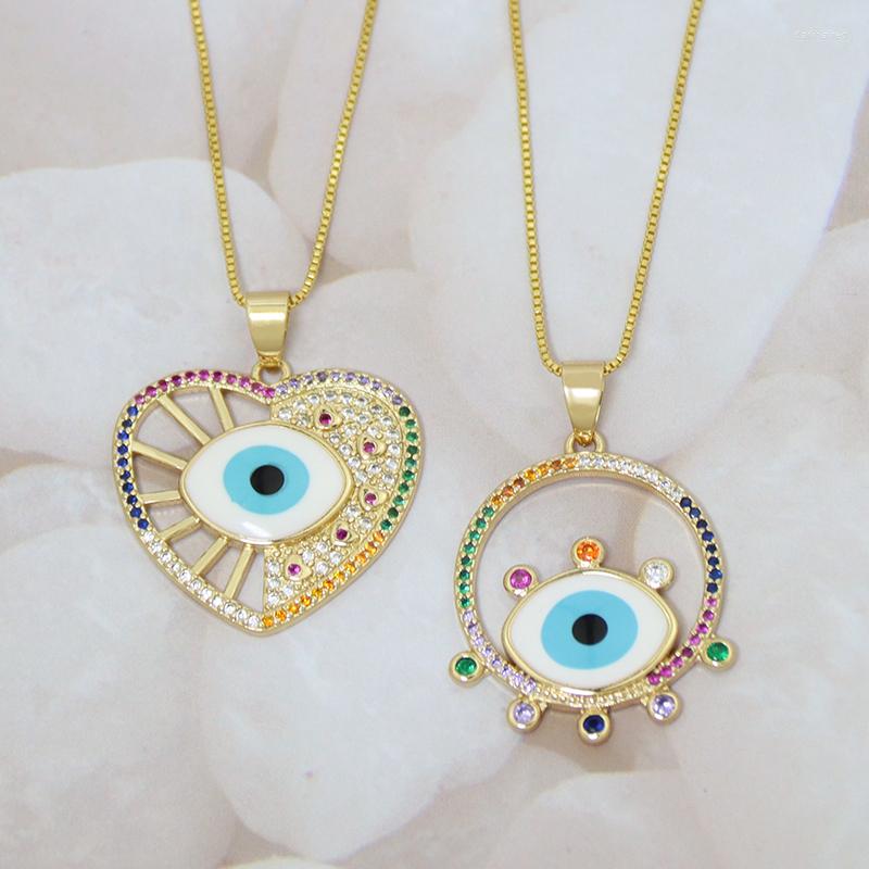 Chains Drop Oil Amulet Turkish Lucky Eye Necklace Copper Blue Evil Pendant CZ Stone Sweater Rainbow Jewelry Goz Kolye
Chains Drop Oil Amulet Turkish Lucky Eye Necklace Copper Blue Evil Pendant CZ Stone Sweater Rainbow Jewelry Goz Kolye
