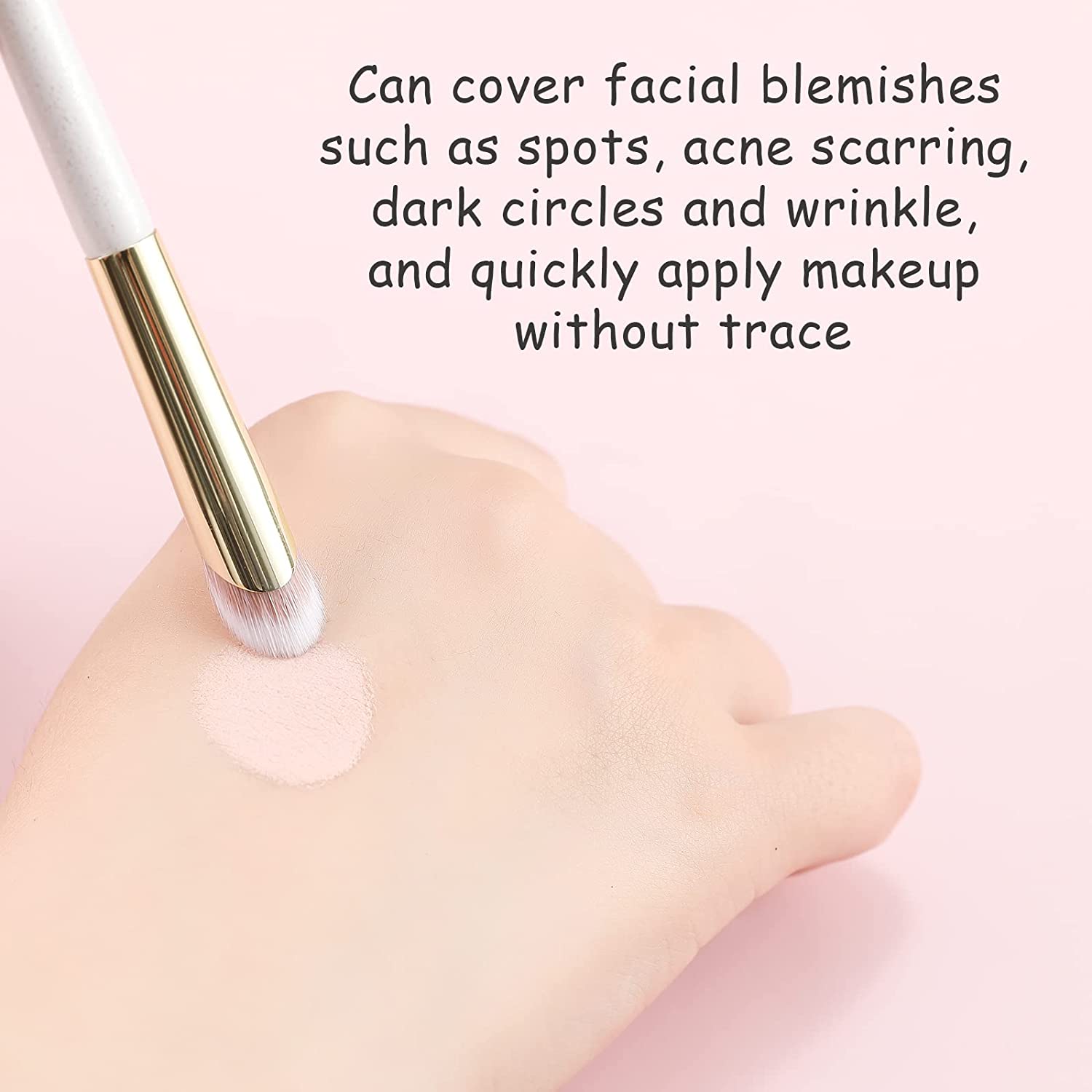 Concealer Brush Under Eye Nose Contour Makeup Brushes for Dark Circles Around Eyes Puffiness Eyebrow Puffy CC Cream Liquid Foundation