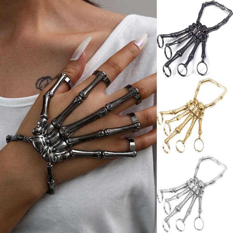 Bangle For Men Women Metal Adjustable Punk Gothic Party Halloween Skull Skeleton Hand Bracelet With Ring
Bangle For Men Women Metal Adjustable Punk Gothic Party Halloween Skull Skeleton Hand Bracelet With Ring