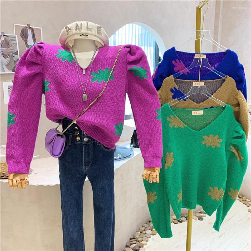 Women's Sweaters Puff Sleeves Vintage Womens Sweater Pullovers Tops Short 2022 Autumn V-Neck Long Sleeve Elegant Female Knitted Shirts, Green
Women's Sweaters Puff Sleeves Vintage Womens Sweater Pullovers Tops Short 2022 Autumn V-Neck Long Sleeve Elegant Female Knitted Shirts, Green