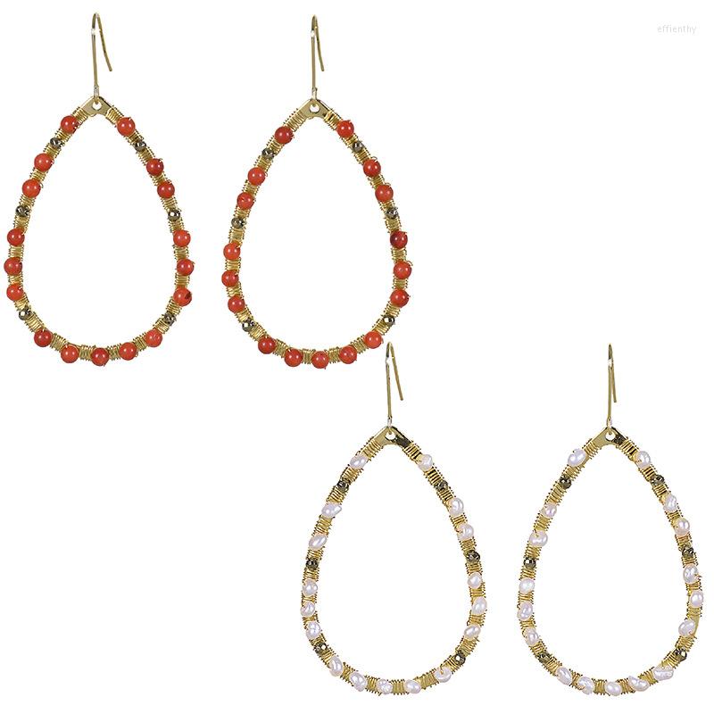 Hoop Earrings HuPo.HuTu. Fashion Jewelry Women's Gift High Quality 18k Gold-plated Coral Stone Hand Woven Freshwater Pearl Drop
Hoop Earrings HuPo.HuTu. Fashion Jewelry Women's Gift High Quality 18k Gold-plated Coral Stone Hand Woven Freshwater Pearl Drop