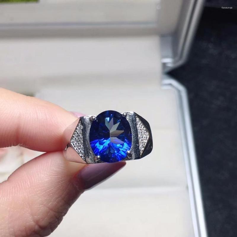 Cluster Rings Dark Blue Topaz Men's Ring 925 Silver Luxurious Atmosphere Beautiful Color Fast Delivery
Cluster Rings Dark Blue Topaz Men's Ring 925 Silver Luxurious Atmosphere Beautiful Color Fast Delivery