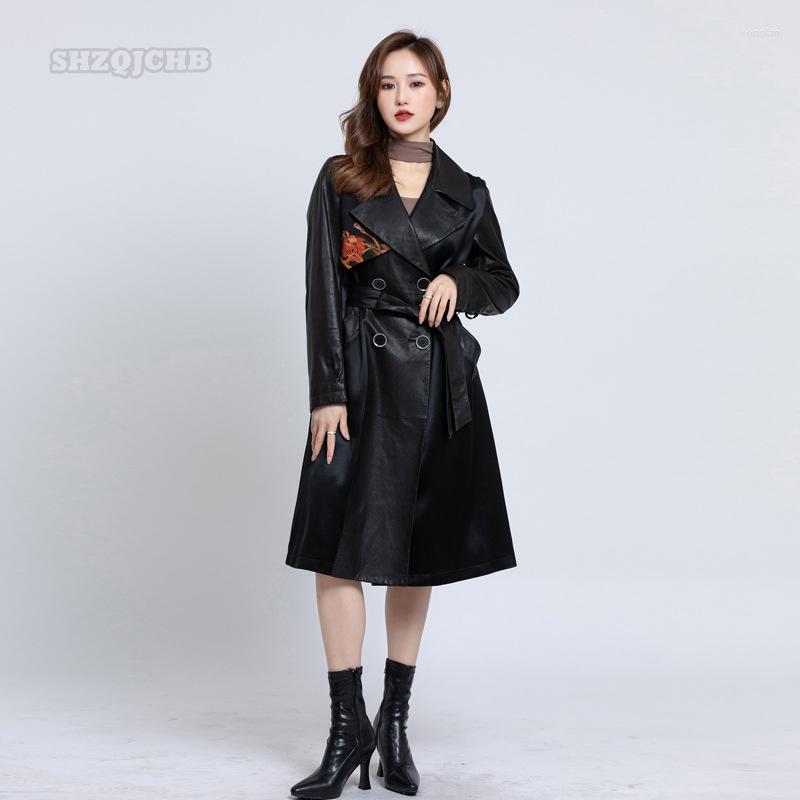 Women' Leather Women' Genuine Windbreaker Autumn Temperament Fashion Lapel Leisure Thin Sheepskin Long Ladies'coat, Black
Women' Leather Women' Genuine Windbreaker Autumn Temperament Fashion Lapel Leisure Thin Sheepskin Long Ladies'coat, Black