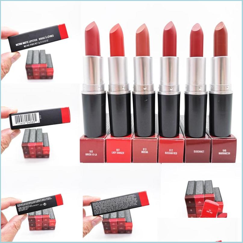 Lipstick Luster Retro Frost Sexy Matte Lipstick Rouge A Levres Makeup 13 Colors Lip Sticks 3G High Quality Dhs Drop Delivery Health Dhhpw, #10 russianred
Lipstick Luster Retro Frost Sexy Matte Lipstick Rouge A Levres Makeup 13 Colors Lip Sticks 3G High Quality Dhs Drop Delivery Health Dhhpw, #10 russianred