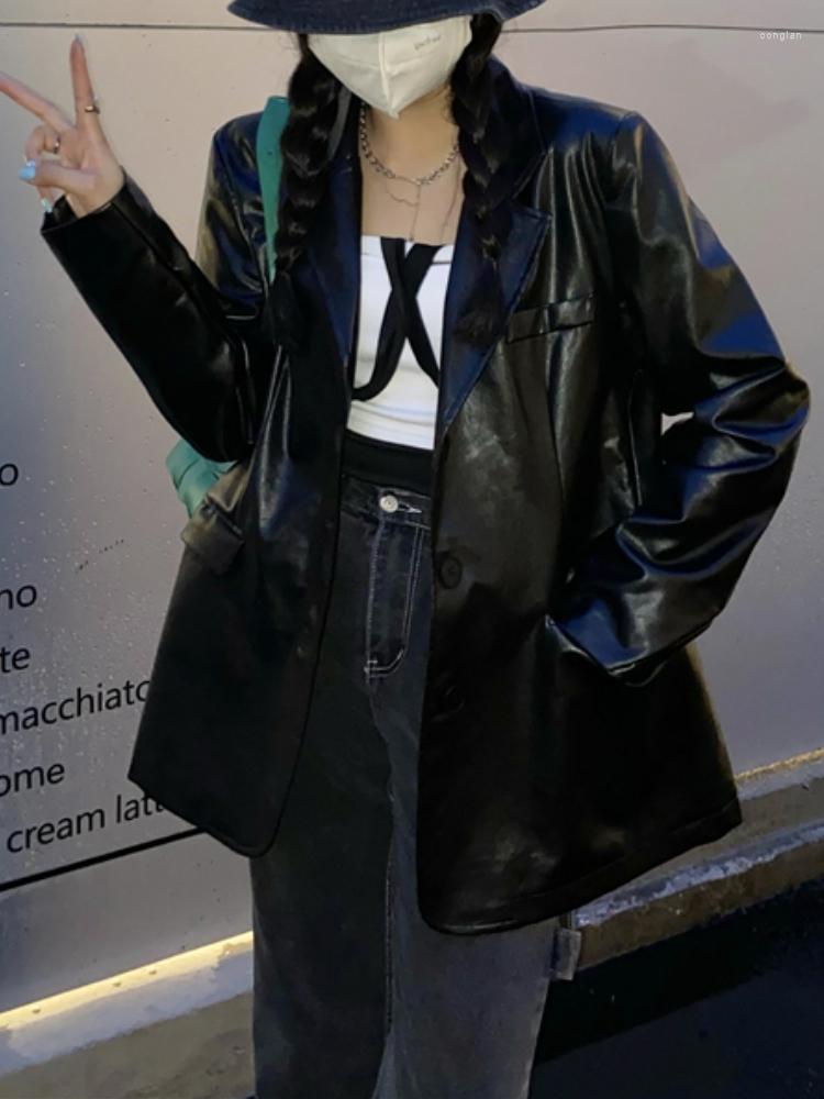 Women' Leather Black Vintage Faux Jackets Women Winter Casual Loose Moto Biker Female 2022 Autumn Korean Streetwear Chic Coats, Black leather jcaket
Women' Leather Black Vintage Faux Jackets Women Winter Casual Loose Moto Biker Female 2022 Autumn Korean Streetwear Chic Coats, Black leather jcaket