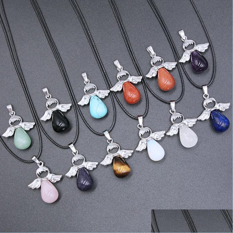 Pendant Necklaces Pendant Necklaces 10Pcs Natural Stone Angel Shape Tigers Eye Kallaite Rose Pink Quartz Crystal Chakra Reiki Healin Dhtug
Pendant Necklaces Pendant Necklaces 10Pcs Natural Stone Angel Shape Tigers Eye Kallaite Rose Pink Quartz Crystal Chakra Reiki Healin Dhtug