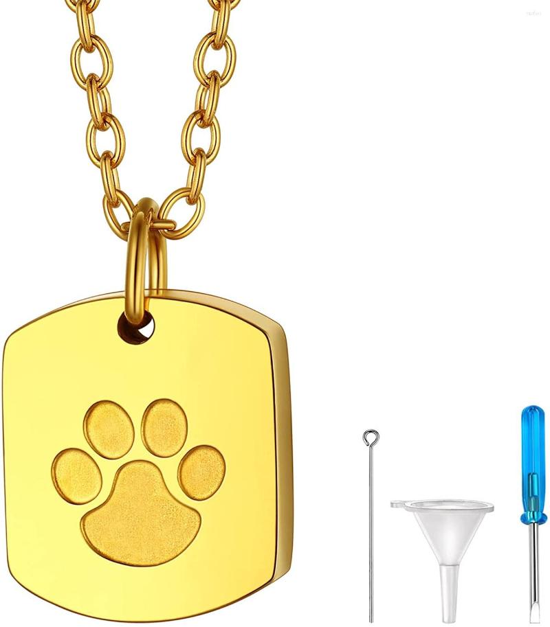Pendant Necklaces Richsteel Dog Tag Cremation Necklace For Men Women Urn Jewelry Ashes Gold Plated Pet Print With Chain
Pendant Necklaces Richsteel Dog Tag Cremation Necklace For Men Women Urn Jewelry Ashes Gold Plated Pet Print With Chain