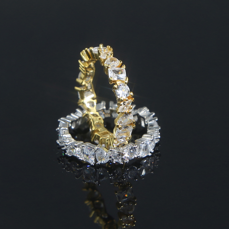 new fashion cz wedding ring plated gold women lady girl us size 6 7 8 finger rings real 925 sterling silver metal crystal rings jewelry drop ship