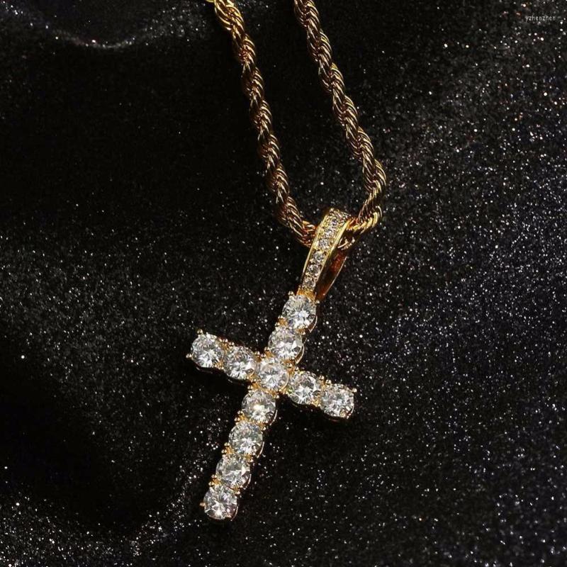 Pendant Necklaces Prong Setting Round CZ Stone Bling Out Cross Pendants Men Women Hip Hop Rapper Jewelry
Pendant Necklaces Prong Setting Round CZ Stone Bling Out Cross Pendants Men Women Hip Hop Rapper Jewelry