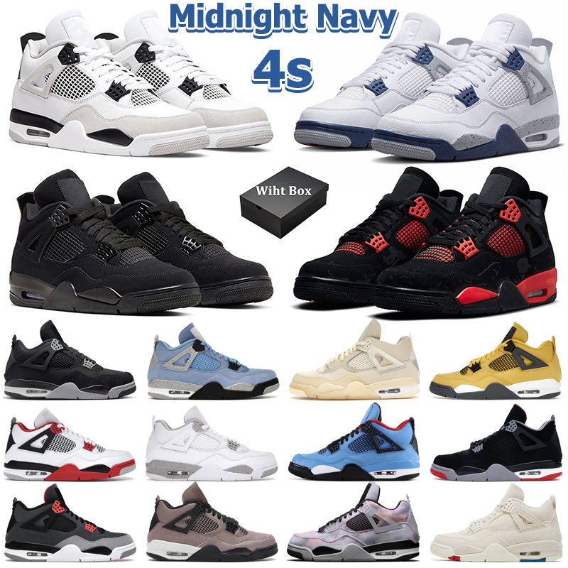 With Box 4 Basketball Shoes Men Women 4s Midnight Navy Military Black Cat Red Thunder Lightning University Blue Taupe Haze Mens Trainers Outdoor Sports Sneakers
With Box 4 Basketball Shoes Men Women 4s Midnight Navy Military Black Cat Red Thunder Lightning University Blue Taupe Haze Mens Trainers Outdoor Sports Sneakers
