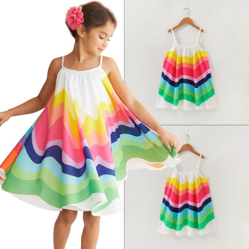 Girl Dresses 1-6T Born Baby's Clothes Dress Party Beach Rainbow Knee-Length Sleeveless Summer Children's Clothing, Multi
Girl Dresses 1-6T Born Baby's Clothes Dress Party Beach Rainbow Knee-Length Sleeveless Summer Children's Clothing, Multi