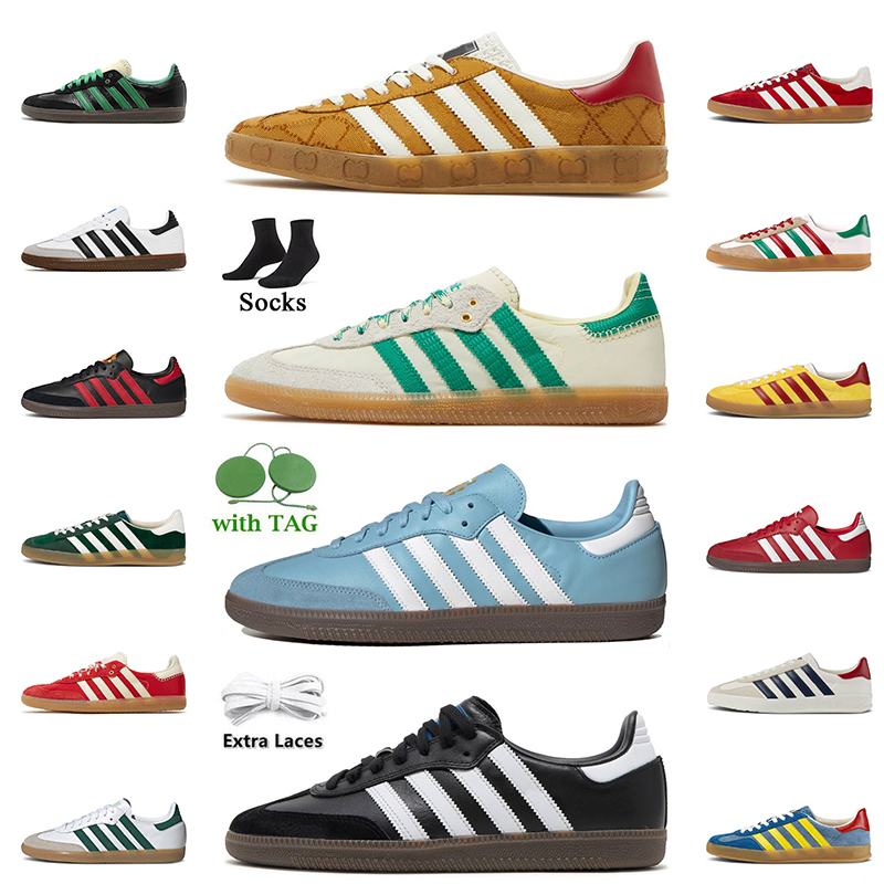 

Women Wholesale Fashion Mens Samba Shoes Vegans Gazelles Designer Sneakers Wales Bonner Cream Green Suede Black White Gum Pink Velvet Mexico Trainers Sports Size 11, D14 36-45