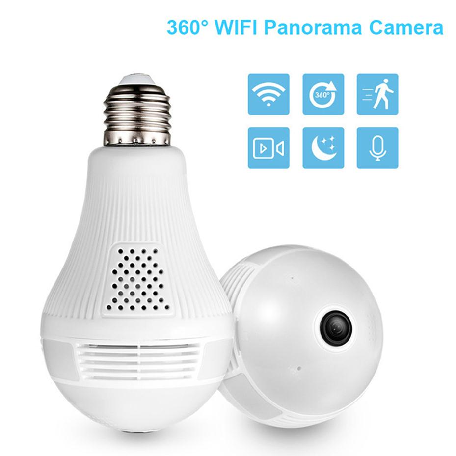 Wireless IP Camera Bulb Light FishEye 360 Degree 3D VR Mini Panoramic Home WiFi CCTV Security Bulb Camera IP 2MP 1 3MP207G
